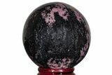Polished Rhodonite Sphere - Madagascar #218896-1